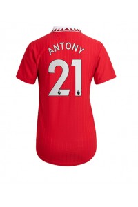 Manchester United Antony #21 Voetbaltruitje Thuis tenue Dames 2022-23 Korte Mouw